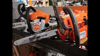 Vergleich zwischen der Stihl BenzinMotorsäge MS 162 und der Husqvarna BenzinMotorsäge 120 II [upl. by Wendalyn]