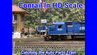 Conrail in HO Scale  The Auto Parts Train [upl. by Coke394]