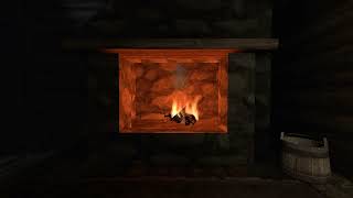 Video Game Fireplace  Gloomwood  Coastal Cabin [upl. by Cosme]