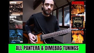 ALL PANTERA SONGS amp Dimebags TUNING  tutorial by Attila Voros talking about amp showing it all [upl. by Aemat]