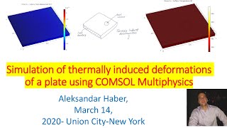 Modeling thermal deformation of a plate using COMSOL Multiphysics  mechatronics [upl. by Adneram]