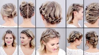 10 SUPER EASY FAUX BRAIDED SHORT HAIRSTYLES Topsy Tail Edition [upl. by Dene]