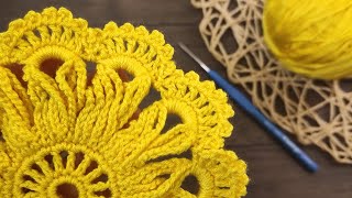 🎉 Decorative Free Crochet Coaster Pattern Crochet Coaster StepbyStep  Tığ Altlığı [upl. by Jinny]