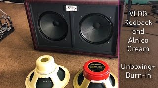 Celestion Redback and Alnico Cream  Unboxing Vlog and  Burnin  setup [upl. by Dragoon]