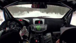 Ken Block goes flat out in his Rally Fiesta on ice during SnoDrift testing [upl. by Uaeb]