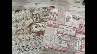 WHATS NEW STAMPERIA COFFEE CHOCOLATE ROSELAND AND LACE SHELLIE GEIGLE JS HOBBIES AND CRAFTS [upl. by Giustina341]