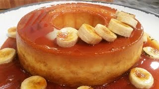 Flan de banana con leche condensada con bananas caramelizadas [upl. by Molli11]