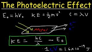 Photoelectric Effect Work Function Threshold Frequency Wavelength Speed amp Kinetic Energy Electr [upl. by Joktan]