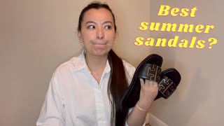 Tory Burch Double T Sport Slides Review  Sizing Price Comfort [upl. by Gifferd]