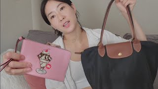 Longchamp le pliage medium and coach outlet review ❤️ what fits in my bag [upl. by Flyn]