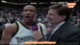 Allen Iverson vs Stephon Marbury 9697 NBA 1st meeting between them very rare [upl. by Moises]