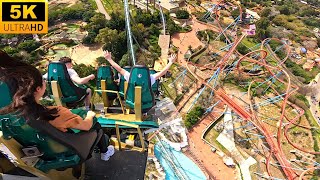 Shambhala POV 5K Back Row WORLD’S BEST HYPER COASTER PortAventura Spain [upl. by Sirronal]