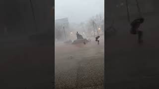 Extreme wind blows student to the ground in Kentucky shorts [upl. by Lombardi]