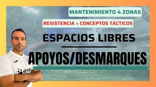 Entrenamiento de RESISTENCIA y DESMARQUES en fútbol👉🏻TEMPORIZACIÓNESPACIOS LIBRESAPOYOS👍Táctica👍 [upl. by Wittie]