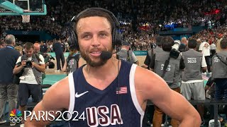 Steph Curry thankful that the avalanche came in gold medal game  Paris Olympics  NBC Sports [upl. by Deyas]