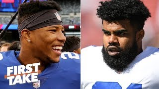 Saquon Barkley is a better RB than Ezekiel Elliott  Max Kellerman  First Take [upl. by Aenal559]