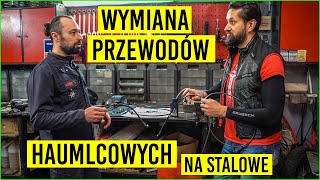 Wymiana gumowych przewodów hamulcowych na stalowe w motocyklu  krok po kroku  serwis motocykla [upl. by Rooney812]