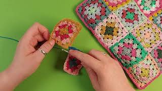 Joinasyougo granny squares aan elkaar haken  Tutorial haaktechniek Gek op Haken [upl. by Nalad]