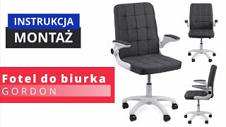 Fotel do Biurka Krzesło Obrotowe GORDON Szary [upl. by Eux559]