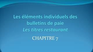 Chp P7 Les titres restaurant Cas 2 et correction [upl. by Massiw275]