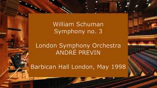 William Schuman  Symphony no 3 André Previn conducting the LSO in 1998 [upl. by Hurlbut]