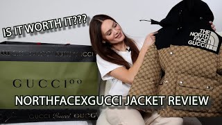 NORTHFACE X GUCCI COLLAB JACKET REVIEW IS IT WORTH IT WATCH ME SNOWBOARDING IN THE HOTTEST JACKET [upl. by Reinke]