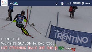 Slalom femminile Coppa Europa Pozza di Fassa 2023  1°run live fisitv fisalpine SPORTCULTURATV [upl. by Delanty]