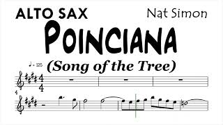 Poinciana Alto Sax Sheet Music Backing Track Play Along Partitura [upl. by Ahsineb286]