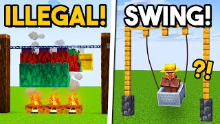 Minecraft 10 Illegal Build Hacks amp Ideas [upl. by Necyrb893]