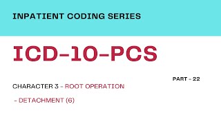 Inpatient Coding Training ICD10PCS  Part 22Character 3  Root Operations  Group 1  Detachment [upl. by Trix]