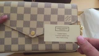 LV Pochette Felicie Damier Azur RevealOverview [upl. by Halland752]