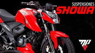 TVS Apache RTR 200 4 V FI  Como funcionan la suspensión SHOWA [upl. by Myca]