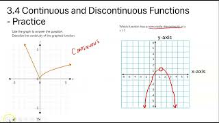 34 Continuous and Discontinuous Functions Practice [upl. by Zetana530]