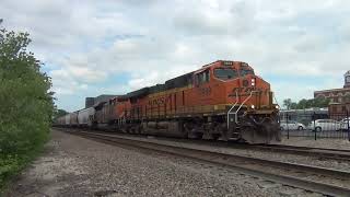 BNSF 7989 Leads WB Grain Train Olathe KS 6824 [upl. by Udele575]