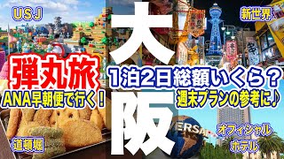 【大阪旅行】総額いくら？ユニバ旅！ＵＳＪ、道頓堀、新世界で遊びまくり食べまくり♪ホテル京阪ユニバーサルタワーにも宿泊して総額いくら？週末に１泊２日で行ける旅行プランです♪ [upl. by Aissac]