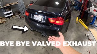 E90 M3 IS SILENT NOW WITH STOCK EXHAUST  2011 BMW M3 E90 Sedan Build abcgarage [upl. by Hermy103]