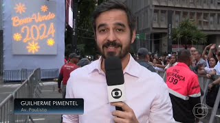 Boletim quotRéveillon na Paulistaquot com Guilherme Pimentel na Globo SP 311223 [upl. by Greenebaum46]