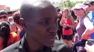 Benard ONSARE winner of Calgary Marathon 2013 [upl. by Enneirb964]