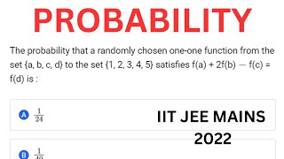 The probability that a randomly chosen oneone function from the set a b c d to the set [upl. by Attevaj83]