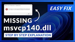 MSVCP140dll Errors The Ultimate Guide to Fixing This Common Windows Issue No Tech Skills Required [upl. by Oman115]