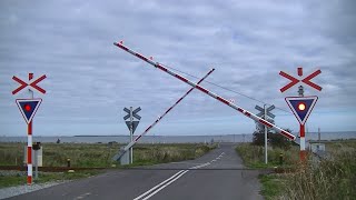 Spoorwegovergang Hjerm DK  Railroad crossing  Jernbaneoverskæring [upl. by Lon]