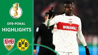 Stuttgart knock BVB out of the tournament  Stuttgart vs Borussia Dortmund  Highlights  DFBPokal [upl. by Euqnimod]