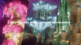 Minecraft End Dimension Visual Overhaul Better End Mod  Nostalgia Shader 4K Cinematics  ccRRe36 [upl. by Ellinet315]