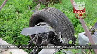 AUTO SI ROVESCIA SU UN FIANCO FERITA UNA COPPIA INTERVENTO DEI VIGILI DEL FUOCO  07102024 [upl. by Dorette]