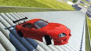 TOYOTA SUPRA DE DRIFT DESCENDO AS ESCADAS DE LADO BeamNGDrive [upl. by Animrelliug]