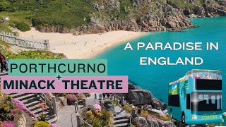 Porthcurno beach and Minack Theatre on the Landsend Coaster from Penzance Cornwall family vlog 🩵🩷💛 [upl. by Tiler]