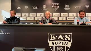 PRESS CONFERENCE  KAS Eupen  KV Kortrijk [upl. by Ahsikrats]