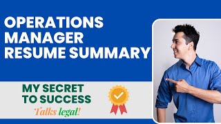 Operations Manager Resume Summary II Best Resume Tips amp Guidance  TalksLegalcom [upl. by Formica]