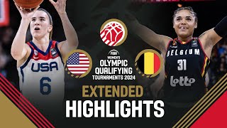 USA 🇺🇸 v Belgium 🇧🇪  Extended Highlights  FIBA Womens OQT 2024 [upl. by Melva]