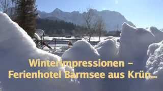 Ferienhotel Alpengasthof Barmsee im WINTER Krün Obb GAPATV [upl. by Nangem680]